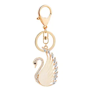 Wholesale Fashion Korean Crystal Swan Keyholder Elegant Swan Key Chain For Women (KC128C)