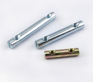 Écrous de fixation pour meubles à fentes galvanisés à deux trous, connecteur de meuble, acier, double trou, fente longue, écrou à barillet - Product Image 1