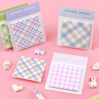 Bloc-notes adhésif transparent au design minimaliste à carreaux, portable, pour l'école et le bureau, logo personnalisé acceptable