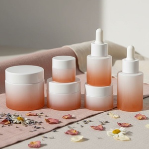 Envase Personalizado para Cosméticos, Bálsamo Labial de 5g, Tarro de Vidrio Esmerilado Rosa Bebé, Contenedor de 30ml 50ml para Suero o Crema, con Gotero Blanco Serigrafiado - Product Image 1