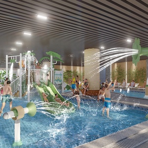 Toboggan aquatique commercial pour enfants, équipement de <span class=keywords><strong>parc</strong></span> aquatique intérieur pour centres de villégiature, hôtels et spas - Product Image 4