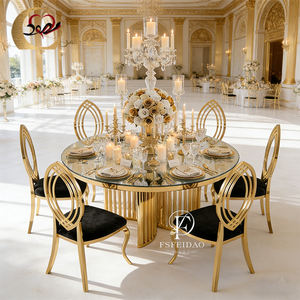 Tables et chaises de salle à manger modernes en acier inoxydable sur mesure pour la maison, l'hôtel et l'extérieur - Product Image 6