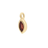 Pendentif en grenat rouge de 9 mm, forme marquise, argent sterling 925 plaqué or 18 carats avec attache pour la fabrication de bijoux