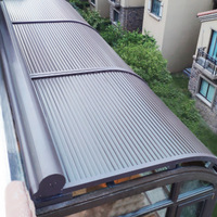 Toldo Retráctil de Diseño Moderno para Exteriores, Persiana de Aleación de Aluminio Resistente al Viento, Techo Enrollable Motorizado, Persiana para Patio Exterior