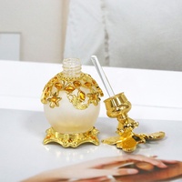 Classique 15ml métal alliage papillon bouteilles de parfum verre Antique huile essentielle Attar bouteille décoration de la maison cadeau #81127S