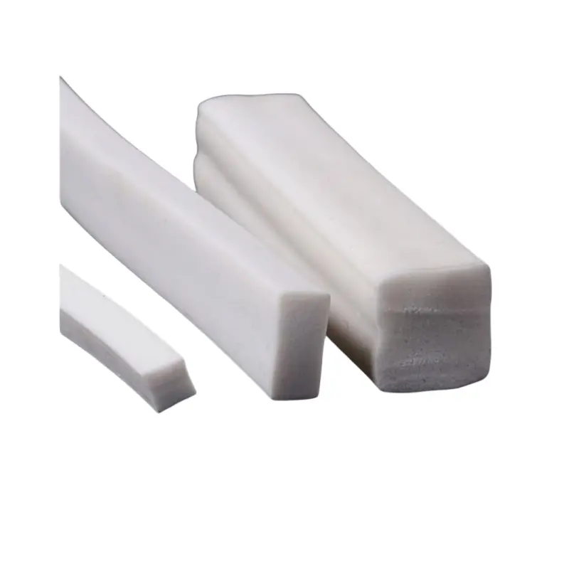Square White Strip Foamed Rubber Silicone Door Windows Gasket Seal Trim