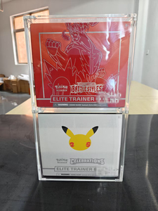 Acrylic Elite huấn luyện viên hộp hiển thị trường hợp cho Pokemon TCG kinh doanh thẻ trò chơi <span class=keywords><strong>Stackable</strong></span> hộp với nắp đậy từ trường hợp Acrylic etb - Product Image 3
