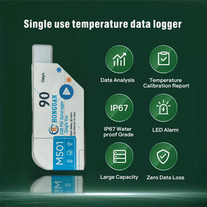 Registradores de dados médicos da temperatura do pdf do uso único USB para o OEM/ODM plástico do transporte da corrente fria apoiados - Product Image 2