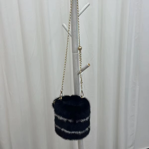 Ladies Winter Faux Fur Bucket Shoulder <b>Bag</b> Solid Color Ladies Furry Clutch <b>Purse</b> Women's Raw Pattern Pelt for Garments - Product Image 2