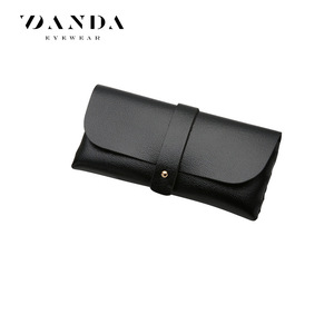 DANDK Étui à lunettes rectangulaire en cuir semi-rigide, accessoires de mode pour lunettes, 8-8,9 pouces, couleur unie - Product Image 5