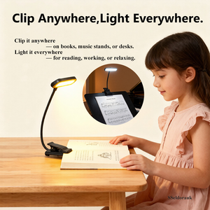 Lámpara <span class=keywords><strong>de</strong></span> <span class=keywords><strong>Lectura</strong></span> con Clip para Cama, 24 LED, Función <span class=keywords><strong>de</strong></span> Memoria, Brillo Regulable, Recargable por USB C, 3 Modos <span class=keywords><strong>de</strong></span> Protección Ocular - Product Image 5