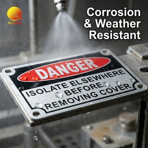 Placa de Señalización de Seguridad Industrial de Acero Inoxidable Grabada Personalizada, Etiqueta de Advertencia Metálica Resistente a la Intemperie - Product Image 1