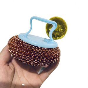 Custom Color Cleaning Kitchen Length and Short <b>Handle</b> Dishwashing <b>Scrubbing</b> Pot <b>Brush</b> Fiber Steel Ball - Product Image 1