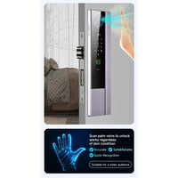 Waterdichte slimme wifi-sloten met palmveen-activering, intercom, bewegingsalarm, gezichtsherkenning, automatische detectie, Tuya-bediening en camera.