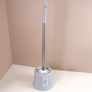 נירוסטה ידית שירותים מברשת חדר אמבטיה ניקוי מברשת סביב ראש שירותים קערה מנקה מברשת ו מחזיק - Product Image 3