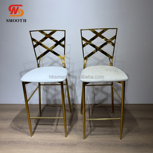 SMOOTH Modern Luxury Banquet Bar Furniture Chair Metal Stainless Steel Golden Bar X-<b>Back</b> Bar <b>Stool</b> Wedding Party <b>Stool</b> Chair - Product Image 1