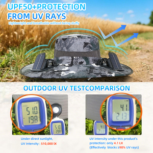 Gorra de Pesca <span class=keywords><strong>con</strong></span> Ventilador <span class=keywords><strong>Solar</strong></span>, Gorra de Protección <span class=keywords><strong>Solar</strong></span>, Visera <span class=keywords><strong>para</strong></span> Exteriores, Sombrero de Pesca <span class=keywords><strong>para</strong></span> Hombres y Mujeres - Product Image 4