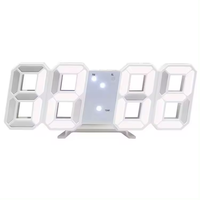 Horloge de table numérique 3D en forme de 8 LED veilleuse Date heure Celsius affichage alarme USB Snooze décoration de la maison horloge murale