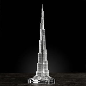 יוקרה עסק קישוטי זכוכית מותאם אישית 3d בניין מודל מגדל עבור מתנות יום השנה חברה קריסטל מלאכת יד - Product Image 4