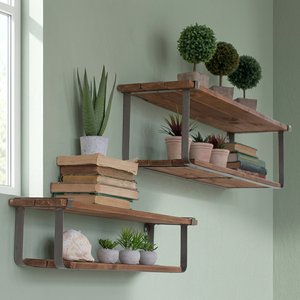 Étagère murale flottante carrée en bois de style antique moderne avec supports, couleur personnalisable, support de rangement multifonction - Product Image 3