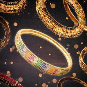 Bracelet jonc tendance en acier inoxydable plaqué or 18 carats, élégant et luxueux, avec fermoir en zircon rose en forme de losange, ne se décolore pas - Product Image 3