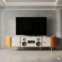 Meuble TV avec foyer électronique en MDF, Bluetooth intégré et effets sonores, pour salon et chambre à coucher