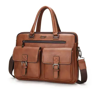 Mensajero bolsa impermeable Vintage maletín de cuero Satchel bolso de hombro De cuero resistente computadora portátil bolsa