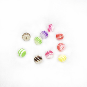Resin Striped <b>Beads</b> 6-12mm Round Loose <b>Beads</b> For DIY Jewelry Making Accessories Multicolor Assortment - Product Image 3