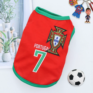 เสื้อฟุตบอลสุนัขทีมชาติแบบกำหนดเอง ระบายอากาศได้ดี สำหรับสัตว์เลี้ยงทุกขนาด |   จัดส่งรวดเร็วและปรับแต่งโลโก้ได้ - Product Image 6