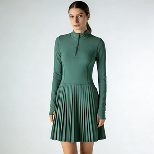 <span class=keywords><strong>Robe</strong></span> de <span class=keywords><strong>tennis</strong></span> Luckpanther OEM pour femmes, <span class=keywords><strong>robe</strong></span> de pickleball personnalisée à fermeture éclair, manches longues - Product Image 1