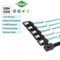 MINISAS kabel Hard Drive penyimpanan, kecepatan tinggi HD SFF-8643 ke 4x SATA Internal Server untuk aplikasi elektronik