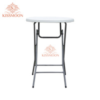 Table de bar ronde pliable moderne en plastique, usage commercial hôtelier, durable et résistante à l'eau pour les événements