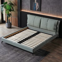 Meubles de chambre à coucher de haute qualité au design moderne, lit capitonné simple nordique, lit en cuir