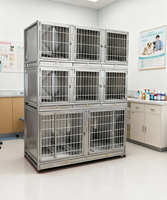 Cage d'hospitalisation pour animaux de compagnie en acier inoxydable, multicouche, de luxe, classique, pour chats et chiens, boîte de rangement temporaire respirante
