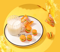 Gummies en forme de hamburger, certifiées Halal et HACCP, en gélatine, aux couleurs vives et aux saveurs fruitées, personnalisables avec logo, disponibles en vrac (boîte/sac)