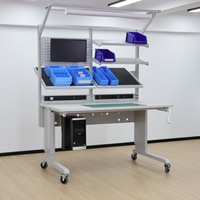 Banc de travail antistatique manuel DETALL pour salle blanche avec configuration flexible pour l'assemblage électronique