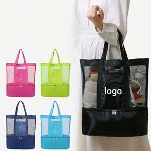 Bolsa de Almacenamiento de Doble Capa para Picnic, Deportes, Viajes y Actividades al Aire Libre, Resistente al Agua, de Poliéster, Reutilizable, con Diseño de Cuadrícula, Colorida - Product Image 3