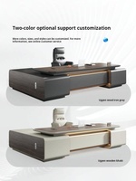 Bureau de Direction Moderne Personnalisable avec Recharge Sans Fil et Conception Modulaire en Bois, Style Technologique pour PDG