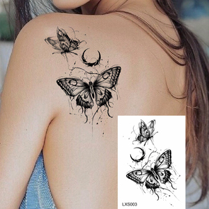 Commercio all'ingrosso della fabbrica Tatuaggio temporaneo forniture Sexy simulazione drago e farfalla adesivi clavicola per la spalla e il braccio tatuaggi - Product Image 1