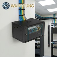 Kabinet Jaringan Dinding 600*600*450mm 6u 12u dengan Pintu Depan Kaca Tempered untuk Aplikasi Pusat Data