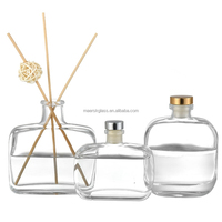 Offre Spéciale – Bouteille diffuseur d'arômes carrée plate transparente de 330 ml et 500 ml avec bouchon en liège
