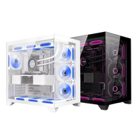 Boîtier PC Gamer-X Nouveau Design en Acier pour PC de Jeu, Tour Complète MicroATX ITX avec Fenêtre Latérale, Alimentation