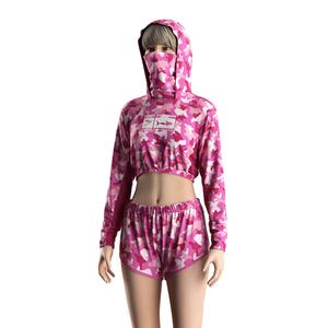 Haut court de pêche Y2K pour femme avec protection UV UPF50+, technologie anti-humidité et cache-visage intégré pour la pêche et la randonnée - Product Image 1