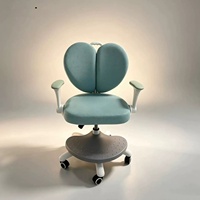 Chaise d'étude pour enfants à dossier double, réglable en hauteur, pivotante, avec repose-pieds, pour la maison, l'école, la chambre des étudiants