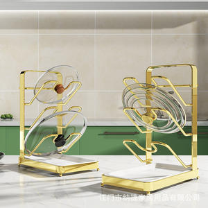 Étagère de rangement murale pour cuisine Najie, taille L, multi-niveaux, porte-couvercles avec plateau pour égouttoir - Product Image 5