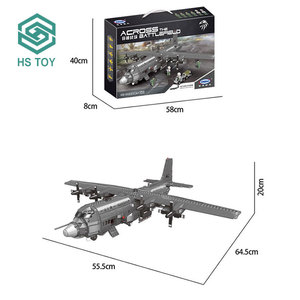 Bloques de Construcción de Modelo de Avión Militar HS 1713PCS, Barco de Guerra Aéreo, Construcción de Aviones para Niños de 5 a 7 Años, Material Plástico - Product Image 4