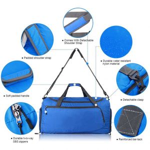 Sac de voyage en polyester personnalisé, léger, imperméable, pliable, avec fermeture éclair, tendance, portable, OEM, directement de l'usine - Product Image 4