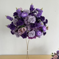 Fleurs et plantes décoratives OEM, centres de table pour événements de mariage, boule de fleurs artificielles en soie, décorations de mariage, fournitures