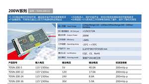 CQC/CE/RoHS pour alimentation à découpage TOSN-200-12 certifiée 200W - Product Image 2