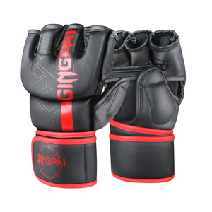 GINGPAI, guantes profesionales de PU de medio dedo, <span class=keywords><strong>Boxeo</strong></span> MMA, entrenamiento de Sanda, empuñaduras de mano de alta calidad, sin estiramiento, marciales mixtas para - Product Image 2